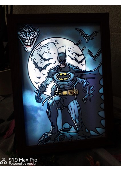 Batman, LED Işıklı Dekoratif Çerçeve.