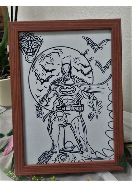 Batman, LED Işıklı Dekoratif Çerçeve. fiyatları