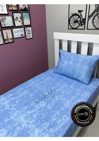 Kumaş Lastikli Çarşaf Seti Tek Kişilik 3 Ebat Gölge Mavi 90x190 indirimleri