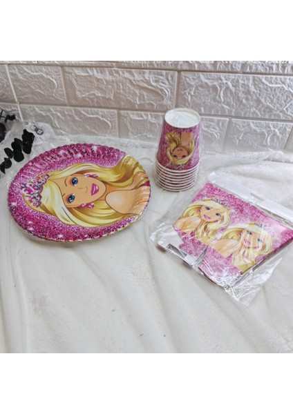 Barbie Temalı Doğum Günü Süsleri Barbie Temalı Doğum Günü Parti Seti 8 Kişilik