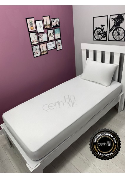 Kumaş Lastikli Çarşaf Seti Tek Kişilik 3 Ebat Beyaz 90x190 indirimleri