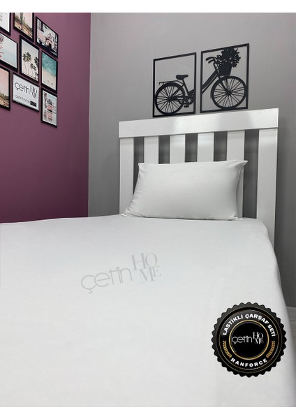 Kumaş Lastikli Çarşaf Seti Tek Kişilik 3 Ebat Beyaz 90x190