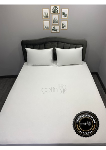 Kumaş Lastikli Çarşaf Seti Çift Kişilik ve Battal Boy Beyaz 180x200 modelleri