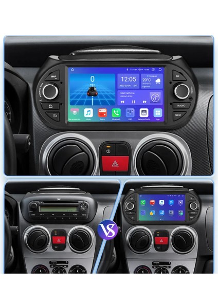 Fiat Fiorino Citroen Nemo Bipper Android Multimedya 4-64GB Hd 2.5d IPS Ekran Carplay
