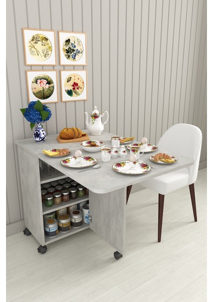 %100 Mdflam 105CM Mutfak Adası Yemek Masası Kahve Köşesi Ma-01