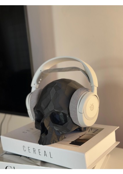 Geometrik Kafatası Kulaklık Standı – Şık ve Sıra Dışı Tasarım