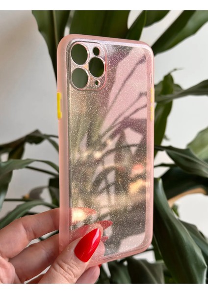 iPhone 11 Pro Max Simli Pembe Silikon Kılıf