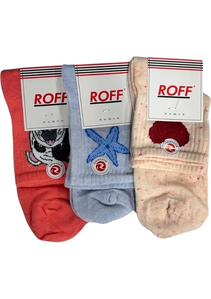 Roff Konçlu Dikişsiz Figürlü Kolej Çorap 3 Adet fiyatları