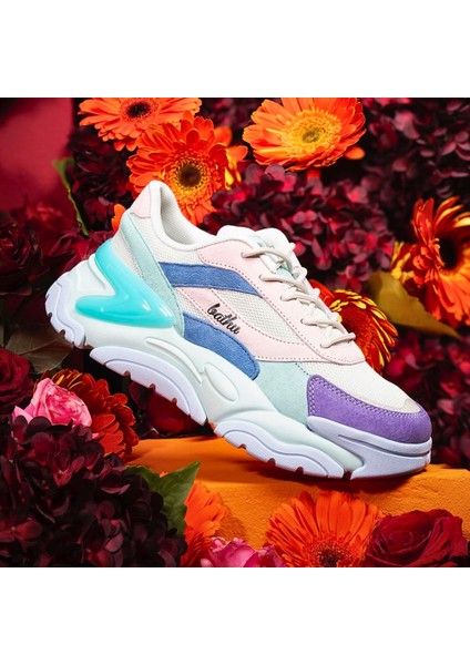 908 Ayakkabı - Pastel Yeşil Pembe