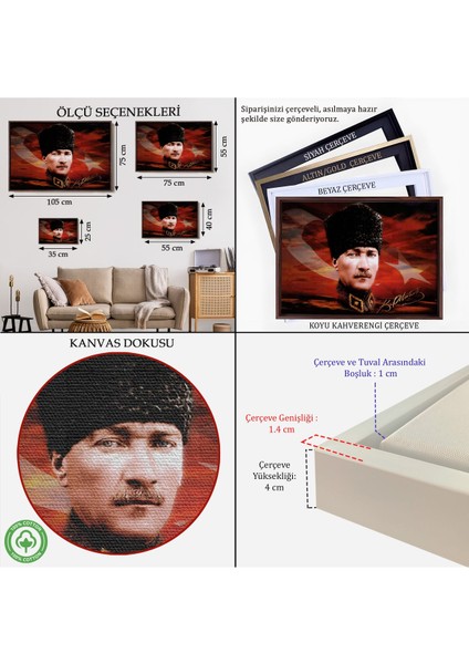 Çerçeveli Atatürk TABLOSU-6632 indirimleri