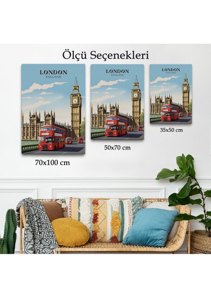 Londra Şehir Manzarası ve Kırmızı Otobüs TABLOSU-7712 modelleri