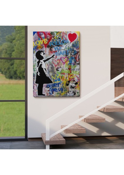 Renkli Balon Kız Sanatı, Banksy Kanvas TABLO-5317 fırsatları