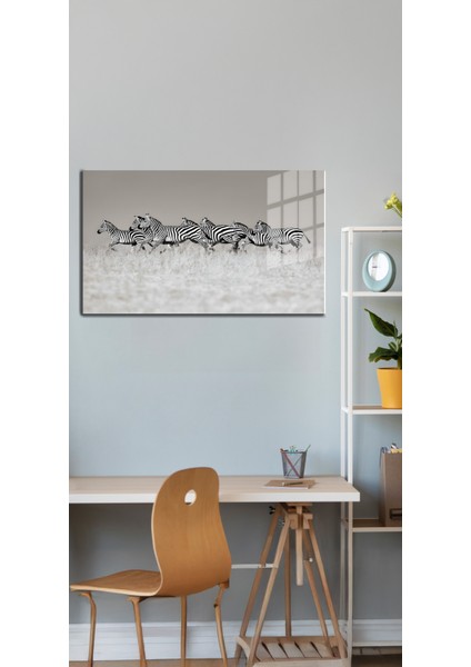 Eğlenceli Hayvanlar, Yapay Zeka Destekli, 3D Dekoratif Baskı Yatay Cam Tablo 577 indirimleri