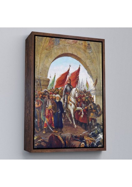 Çerçeveli Fausto Zonaro Fatih Sultan Mehmet Istanbul'a Girerken Kanvas TABLO-5298 fiyatları