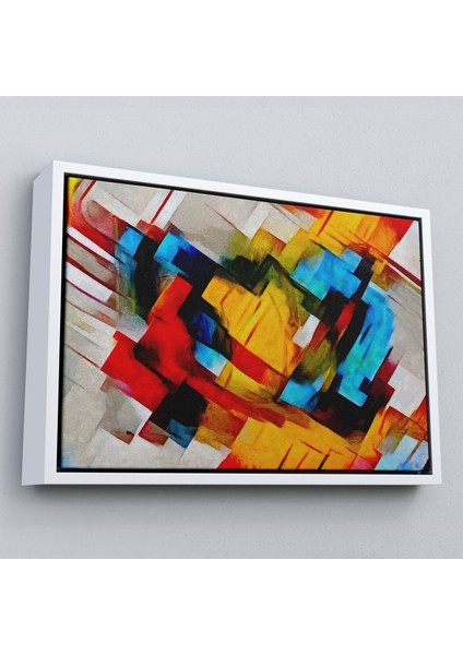 Çerçeveli Picasso Tarzında Soyut Yağlıboya Görünüm Dekoratif Kanvas Duvar TABLOSU-3519
