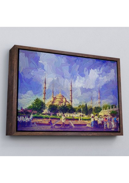 Çerçeveli Sultan Ahmet Camii Yağlıboya Görünüm Dekoratif Kanvas Duvar TABLOSU-3671