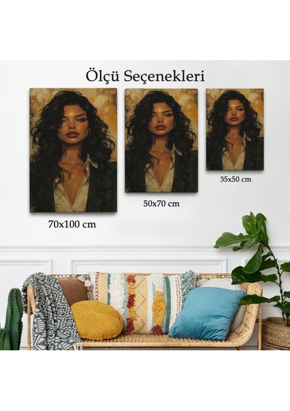 Ela Gözlü Güzel Kadın TABLOSU-7798
