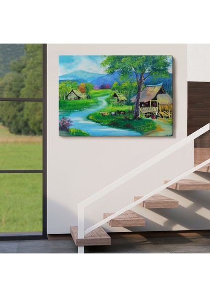 Tayland Taşra Köy Manzarası Duvar TABLOSU-3478 indirimleri
