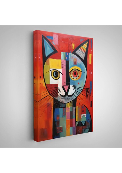 Pablo Picasso Tarzı - Soyut Renkli Kedi TABLO-7372