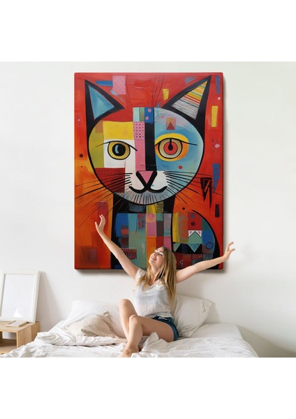 Pablo Picasso Tarzı - Soyut Renkli Kedi TABLO-7372