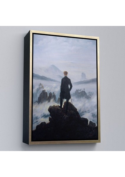 Çerçeveli Caspar David Friedrich'in Sis Denizinin Üstündeki Gezgin Isimli Eseri Kanvas TABLO-5121