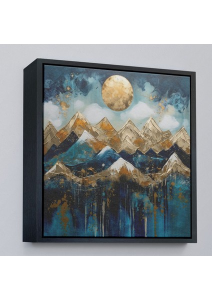 Çerçeveli Dağların Üstündeki Güneş Manzara TABLO-8354