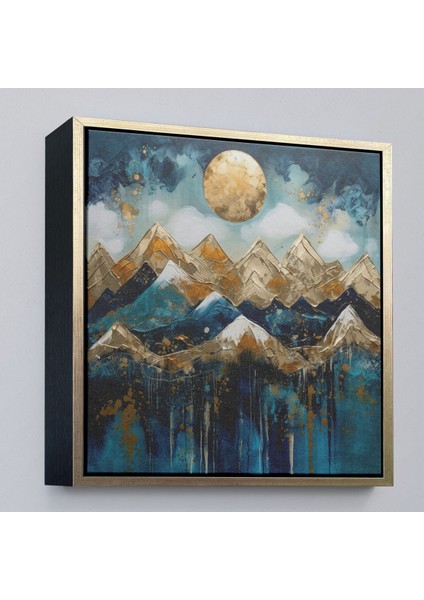 Çerçeveli Dağların Üstündeki Güneş Manzara TABLO-8354 modelleri