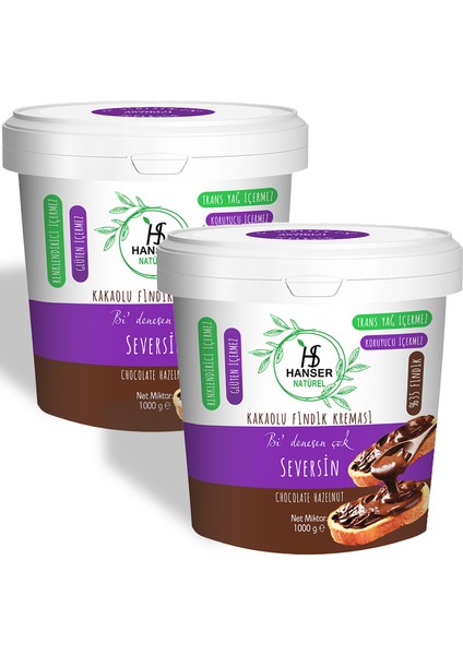 Seversin Seversin Kakaolu Fındık Kreması 2 Kg (1000G x2)