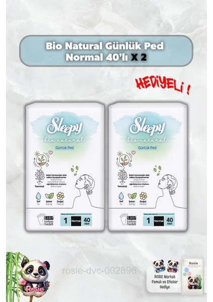 Bio Natural Günlük Ped Normal 40'lı x 2 ve Rosie