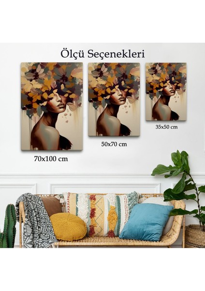 Çiçek Başlı Soyut Kadın TABLOSU-7832