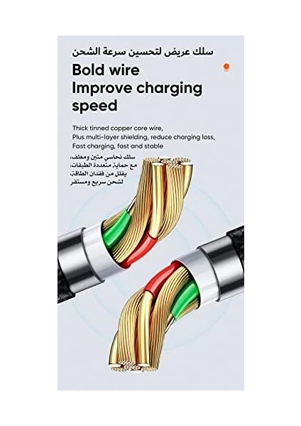 Menashop CA-1060 Dijital Ekranlı Lightning Hızlı Data-Şarj Kablosu 3A 1.2m