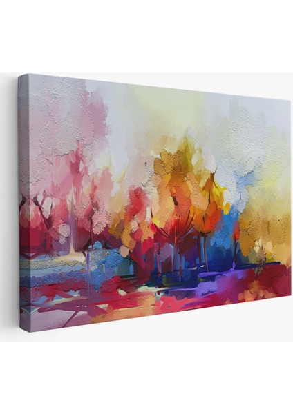Fırça Darbeli Soyut Modern Sanat Yağlıboya Görünüm Kanvas Duvar TABLOSU-3652