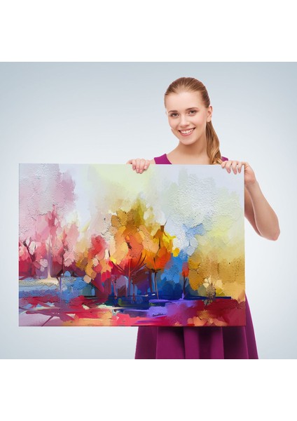 Fırça Darbeli Soyut Modern Sanat Yağlıboya Görünüm Kanvas Duvar TABLOSU-3652 fırsatları