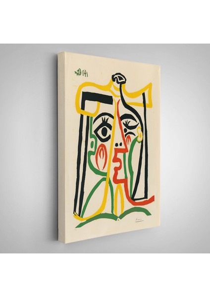 Çerçeveli Pablo Picasso - Jacqueline'in Hasır Şapkalı TABLO-7419