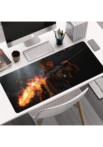 Siyah Myth Wukong Fare Klavye Pedi Bilgisayar Masa Pedi Kalınlaştırılmış Kaymaz (Yurt Dışından)