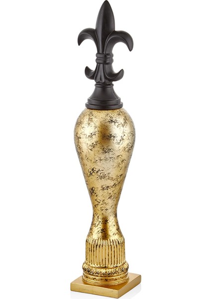 Seta Maça Dekor Kapaklı Vazo Black Gold 20*20*80 cm