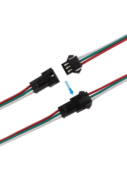 10 Adet Jst Sm 3 Pin Konektör LED Güç Erkek Sm Bağlantı Kablo Adaptör WS2812B WS2812 WS2811 LED Işık Şeridi indirimleri