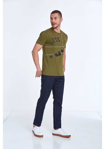 Vicente Baskılı Erkek Tişört Haki fiyatları