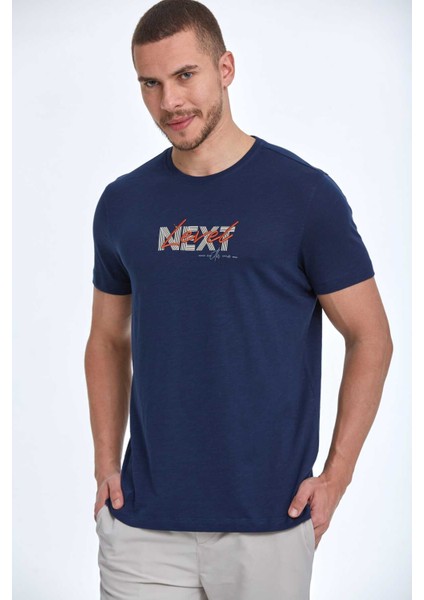 Fair Baskılı Erkek Tişört Lacivert