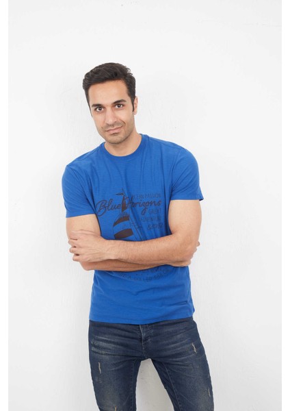 Rush Erkek Tişört Saks modelleri