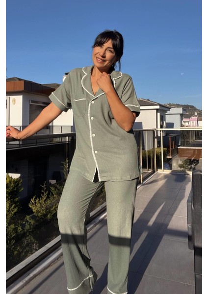Mint Bürümcük Pijama Takımı