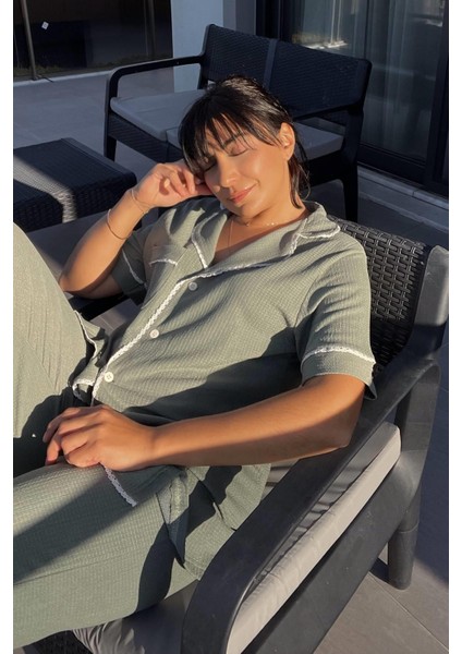 Mint Bürümcük Pijama Takımı