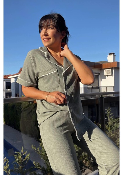 Mint Bürümcük Pijama Takımı
