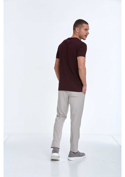 Velvet Baskılı Erkek Tişört Bordo indirimleri