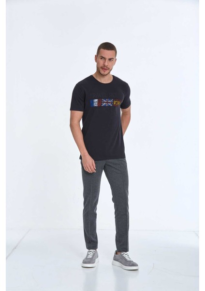 Lotus Baskılı Erkek Tişört Siyah modelleri