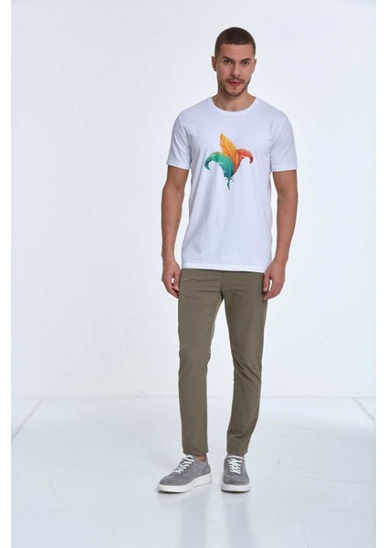 Theo Baskılı Erkek Tişört Beyaz fiyatları