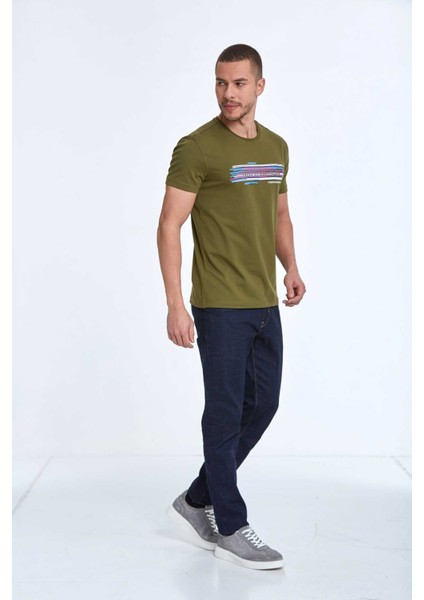 Quinn Baskılı Erkek Tişört Haki modelleri