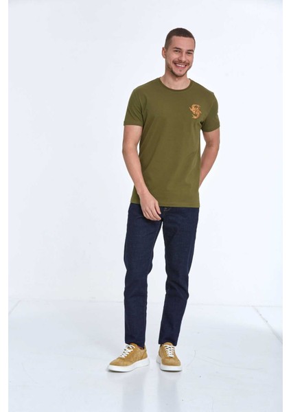Lincoln Nakışlı Erkek Tişört Haki fiyatları