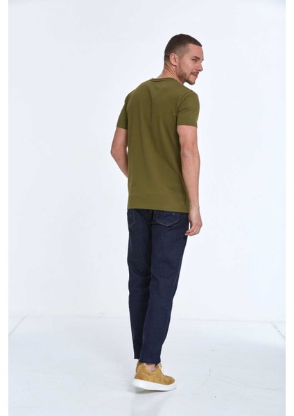 Lincoln Nakışlı Erkek Tişört Haki indirimleri