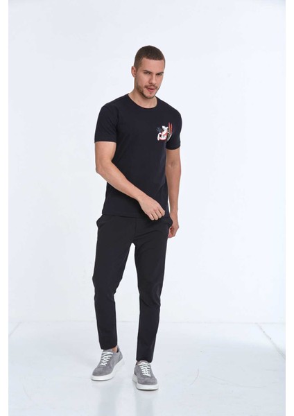 Arigate Baskılı Erkek Tişört Lacivert modelleri